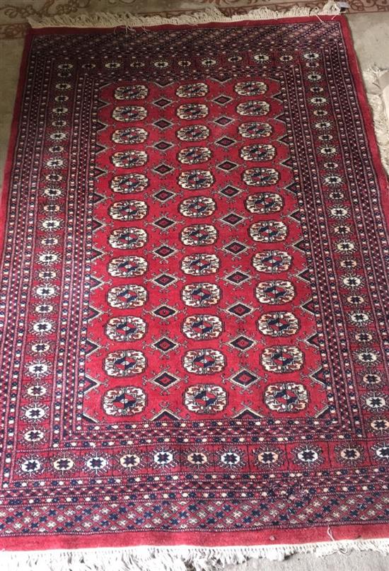 Red & blue ground rug